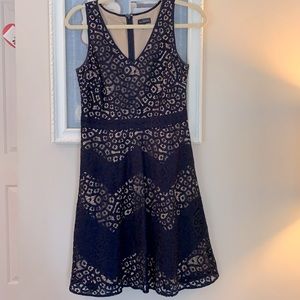 The limited navy blue lace dress